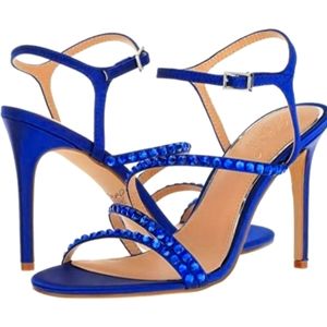 NEW Jewel Badgley Mischka Crystal Embellish Heel Sandal